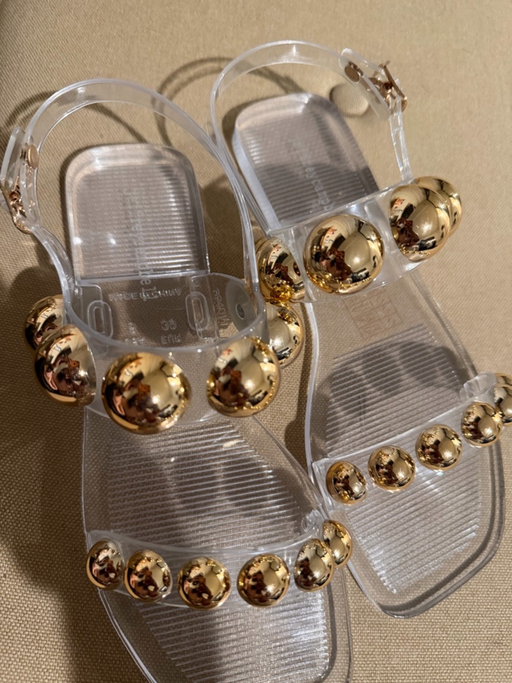 Jeffrey Campbell Gum Drop Studded Clear Jelly Sandals 🔥 Size 8